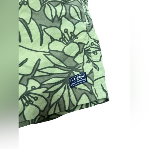 L.L Bean green floral swim trunks - Picture 2 of 4